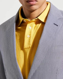 Blazer en Coton & Lin Milleraie bleu/blanc