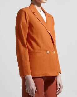 Blazer en Coton & Lin terre brûlée