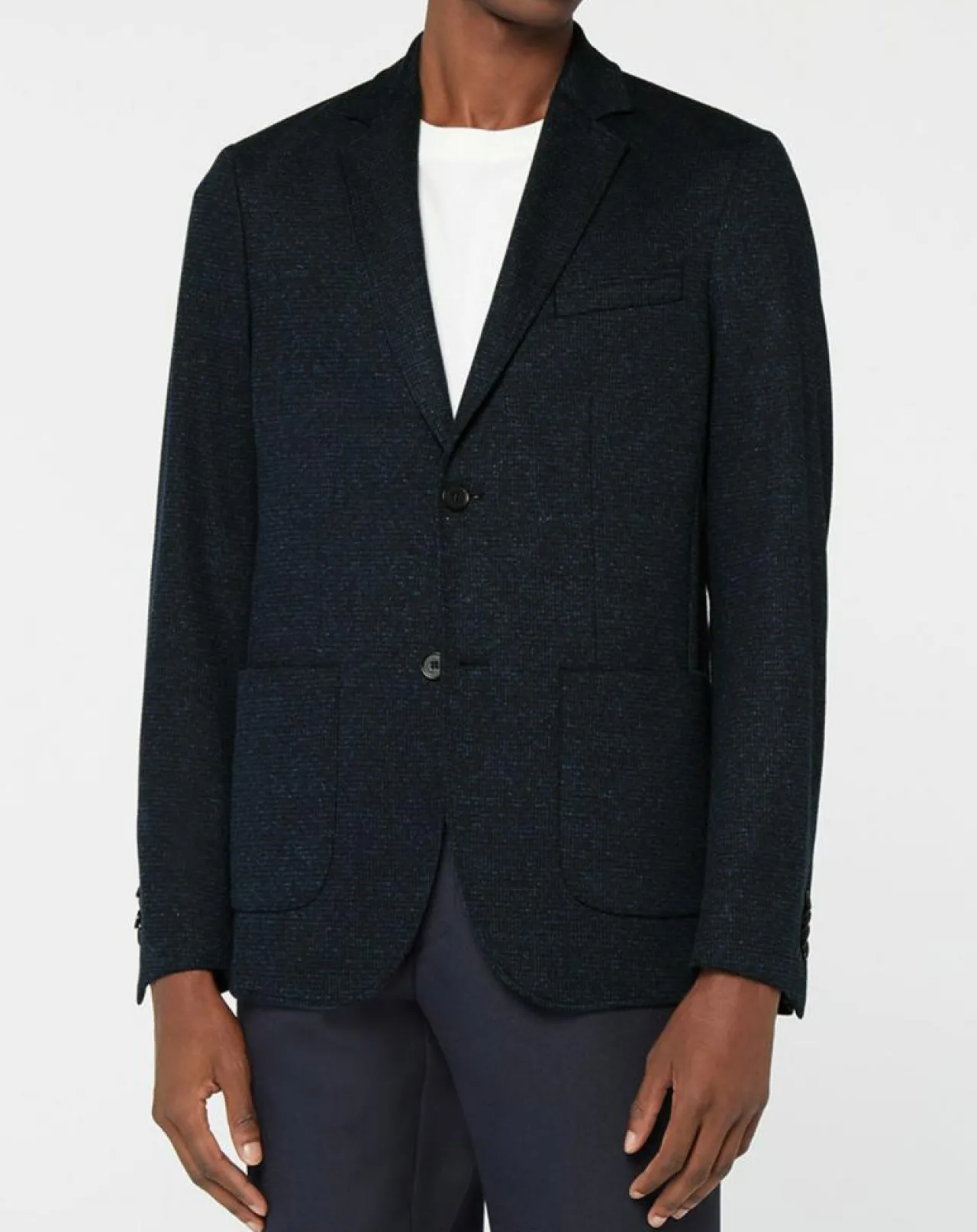 Blazer en Laine & Lin mélangés Stretch Laveste bleu marine