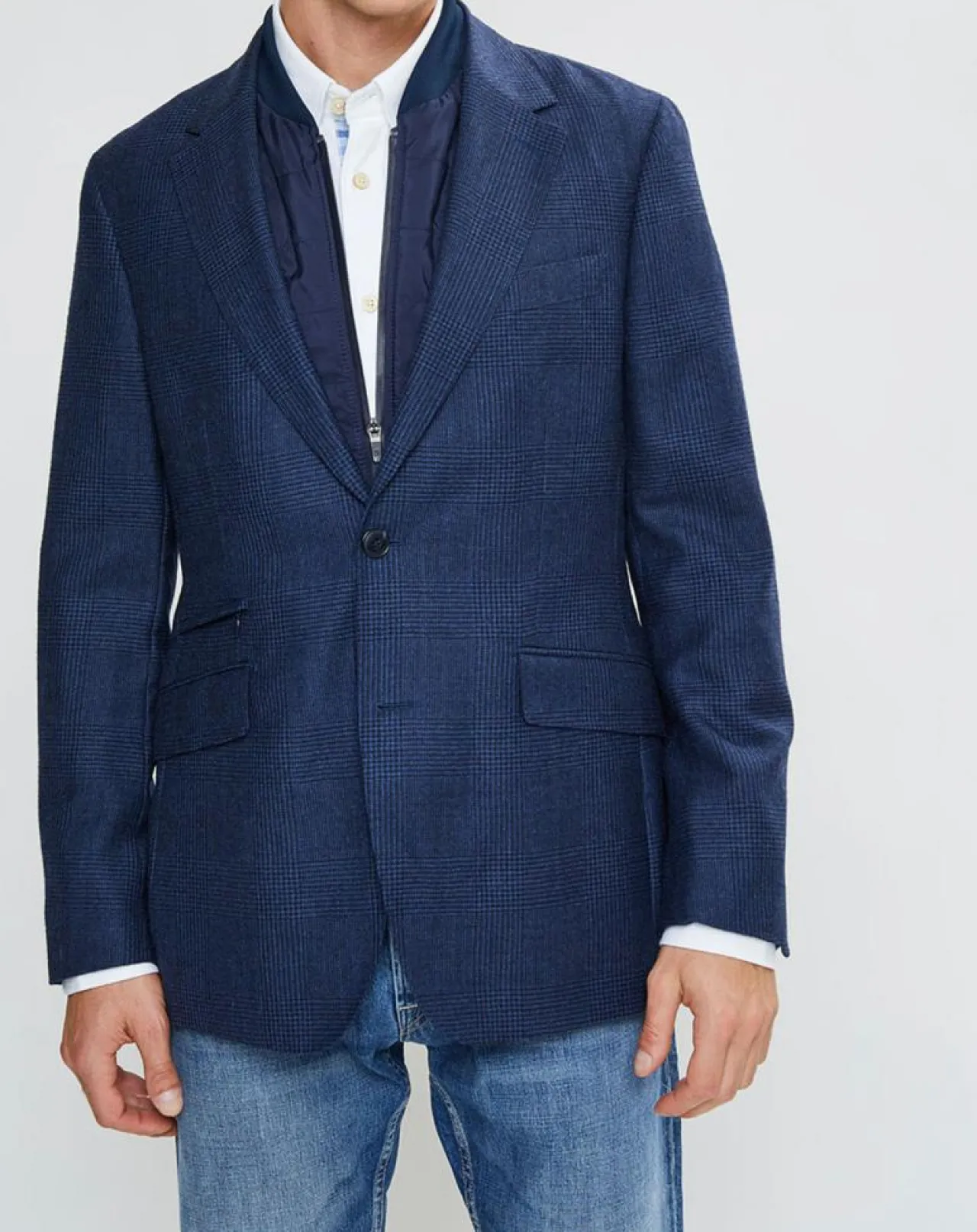 Blazer en Laine doublure amovible bleu foncé