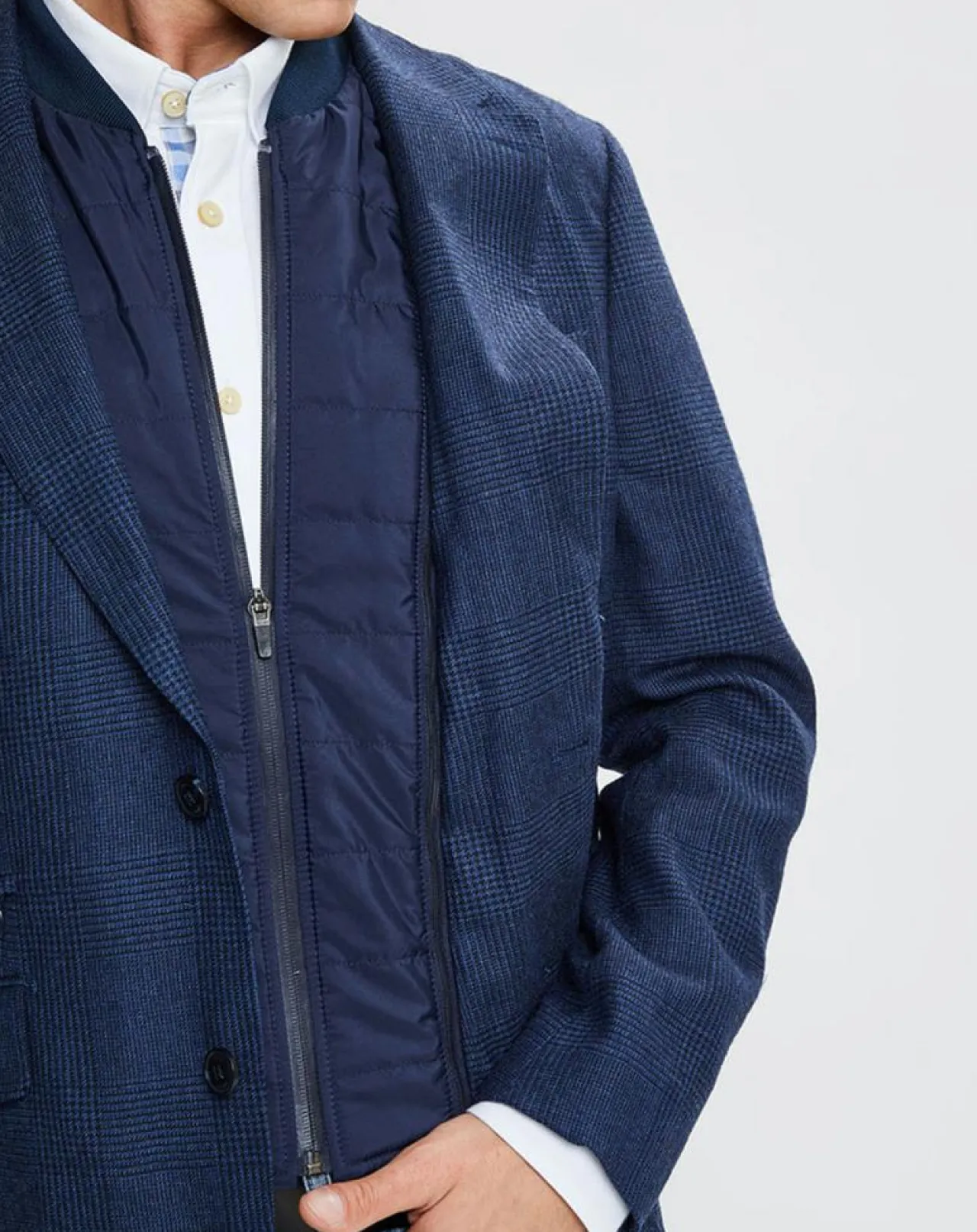 Blazer en Laine doublure amovible bleu foncé