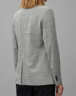 Blazer en Laine mélangée à carreaux gris