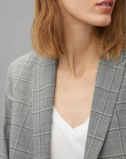 Blazer en Laine mélangée à carreaux gris
