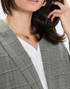 Blazer en Laine mélangée à carreaux gris