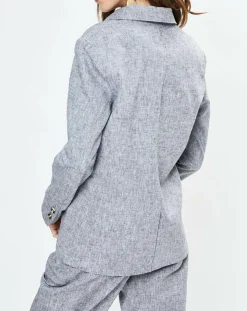 Blazer en Lin mélangé Marianne bleu marine