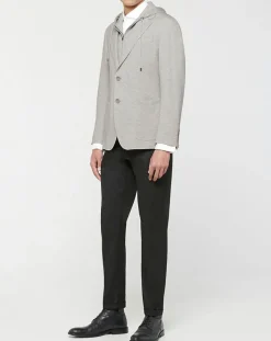 Blazer Hoodie à capuche amovible gris clair