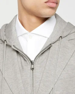 Blazer Hoodie à capuche amovible gris clair
