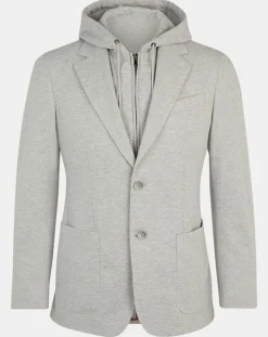 Blazer Hoodie à capuche amovible gris clair