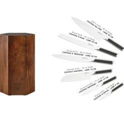 Bloc avec couteaux de cuisine Loki Imatra inox mat - 7 pièces