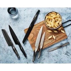 Bloc avec couteaux de cuisine Larus Porvoo gris métal - 8 pièces