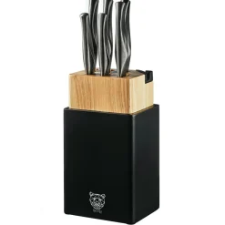Bloc avec couteaux de cuisine Larus Porvoo gris métal - 8 pièces