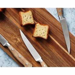 Bloc avec couteaux de cuisine et couteaux à steak Jakob Loviisa bois mat - 14 pièces