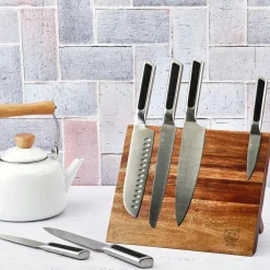 Bloc avec couteaux de cuisine Loki Vantaa inox mat - 7 pièces