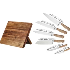 Bloc avec couteaux de cuisine Jakob Vantaa bois mat - 7 pièces