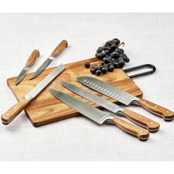 Bloc avec couteaux de cuisine Jakob Vantaa bois mat - 7 pièces