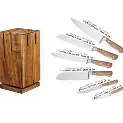 Bloc avec couteaux de cuisine Jakob Skagen bois mat - 7 pièces