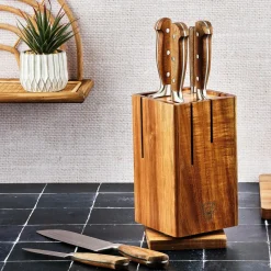 Bloc avec couteaux de cuisine Jakob Skagen bois mat - 7 pièces