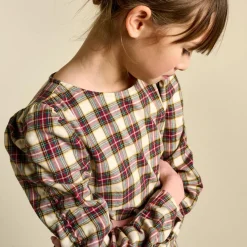 Blouse 100% Coton Bio Aladin tartan multicolore