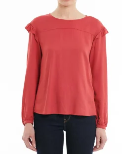 Blouse à Volants rouge