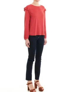 Blouse à Volants rouge
