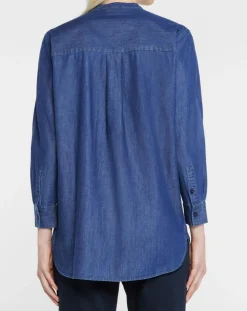 Blouse ajustée Pen bleue