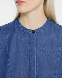 Blouse ajustée Pen bleue