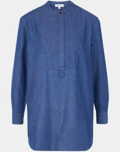 Blouse ajustée Pen bleue