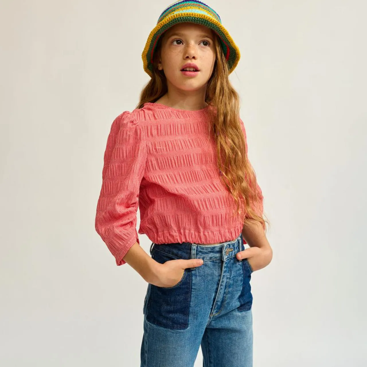 Blouse Aria micro carreaux rouge