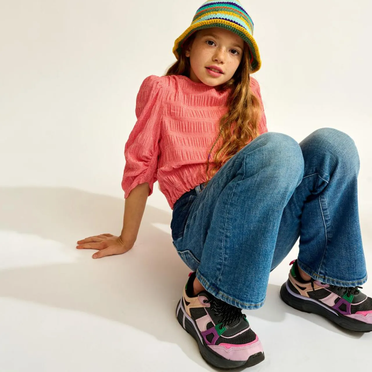 Blouse Aria micro carreaux rouge