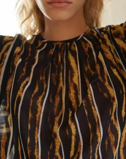 Blouse Bisous noir/marron