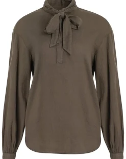 Blouse Charline fines rayures kaki