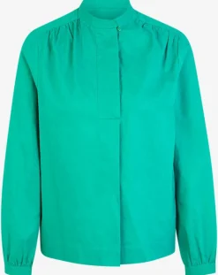 Blouse Charlotte à fronces verte