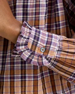 Blouse Claudia à carreaux multicolore