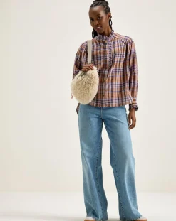 Blouse Claudia à carreaux multicolore