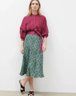 Blouse Célestine à borderies beaujolais