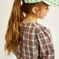 Blouse en Coton & Lin Aria à carreaux multicolore