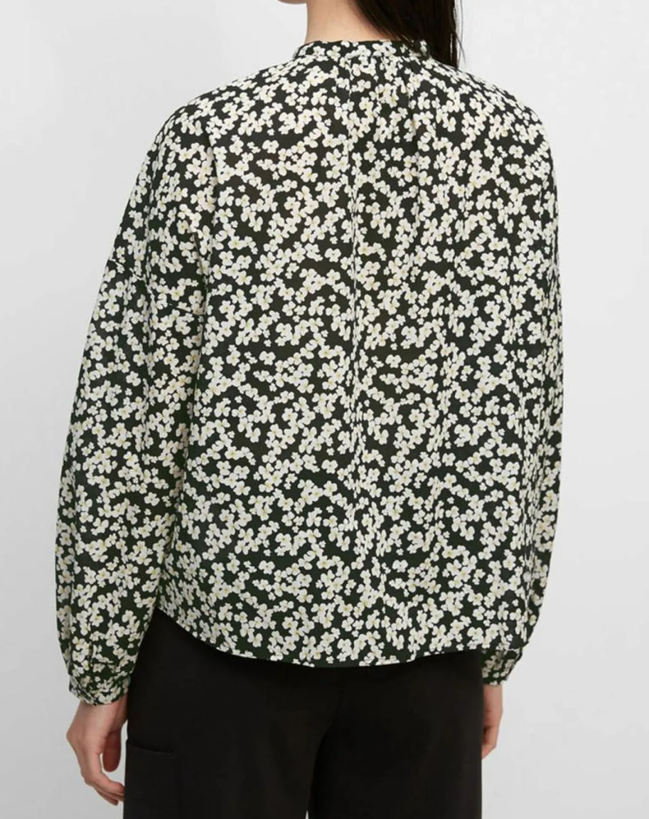 Blouse en Coton bio à fleurs noir/écru