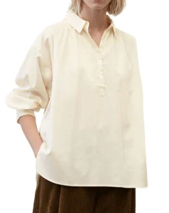 Blouse en Popeline col polo écrue