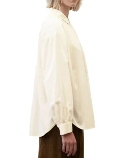 Blouse en Popeline col polo écrue