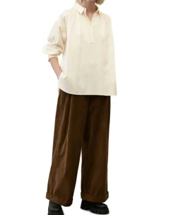 Blouse en Popeline col polo écrue