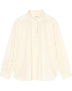 Blouse en Popeline col polo écrue