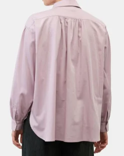 Blouse en Popeline col polo violet clair
