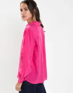 Blouse fluide 100% Soie Panos rose fuschia