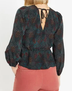 Blouse fluide Gala imprimé noire