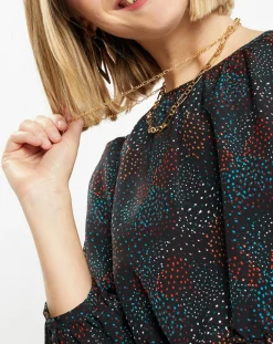 Blouse fluide Gala imprimé noire