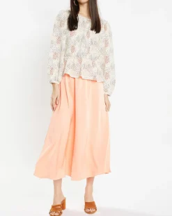 Blouse fluide Gala imprimée beige clair