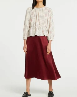 Blouse fluide Gala imprimée beige clair