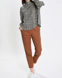 Blouse imprimée fleurs blanc/noir