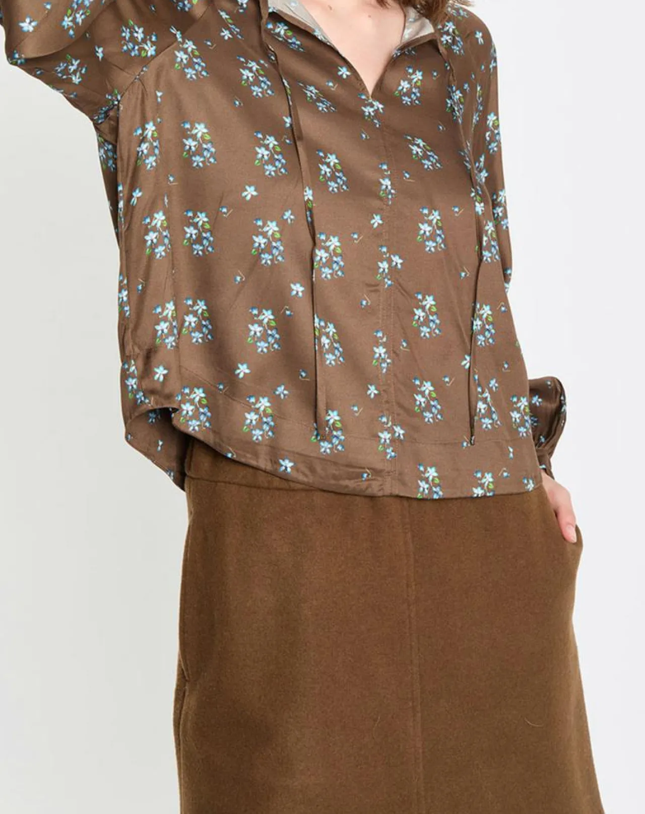 Blouse imprimée fleurs multicolore