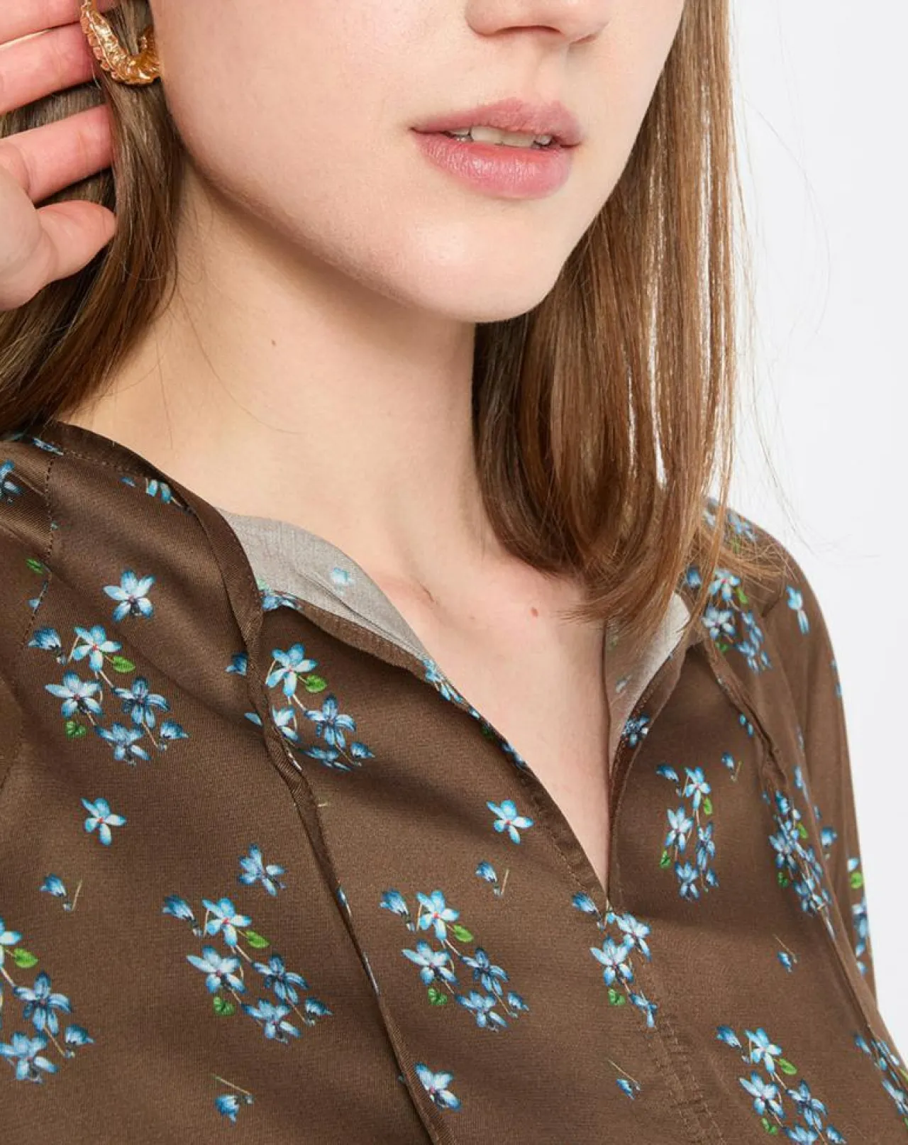 Blouse imprimée fleurs multicolore